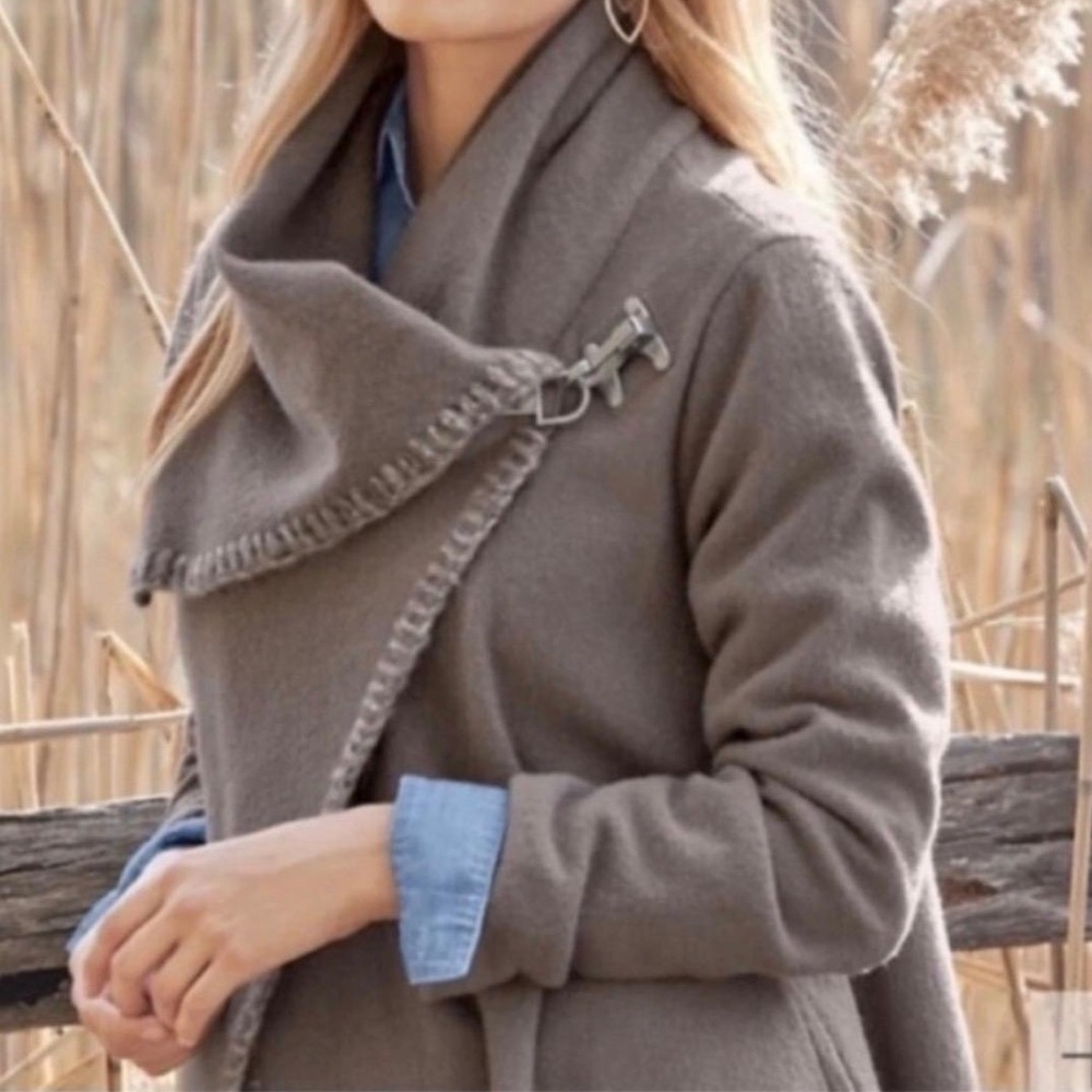 Garnet Hill boiled wool asymmetrical jacket